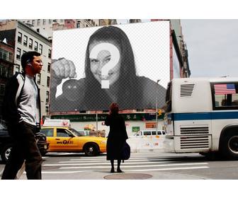 photomontage mettre votre photo sur une affiche dans une rue new rk