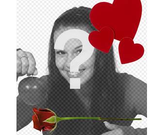 mettez dans votre photo une rose et un cœur avec ce montage photo ligne