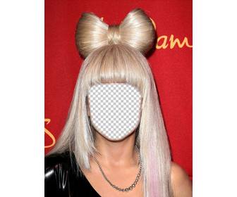 habillez comme lady gaga avec ses cheveux blonds avec ce photomontage