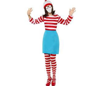 pour les enfants celebres jeu * ou est charlie * livre ce photomontage ou vous pouvez devenir dress walda pouvant aller jusqua compagne voyage wally avec sa chemise connue manches longues avec rayures rouges et chaussettes hautes vous pouvez telecharger une photo et modifier votre visage dans votre visage et partager dans les reseaux libres