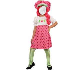 maintenant vous pouvez etre poupee * strawberry shortcake * avec sa robe et les cheveux rose