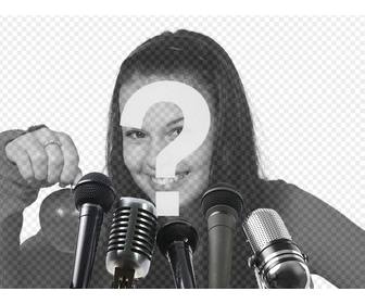 creer un collage utilisant cette image avec un microphone