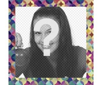 apposer votre cadre photo couple cercles lilas et couleurs jaunes