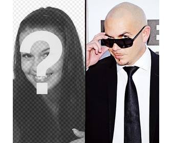 photomontage avec le chanteur pitbull faire ligne