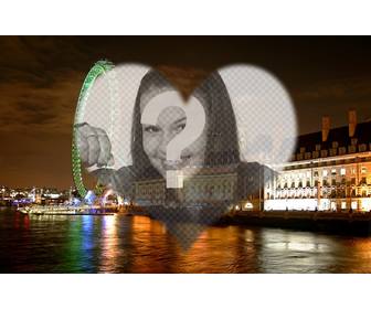 photomontage lquotamour londres avec un oeil londres et du paysage cÅur cadre forme ou vous pouvez mettre votre photo