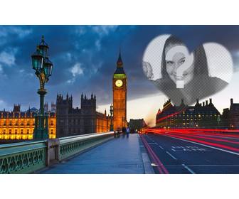 amour photomontage londres avec le big ben dans le fond et un cœur semi placer photo vous souhaitez