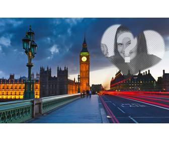 amour photomontage londres avec le big ben dans le fond et un cœur semi placer photo vous souhaitez