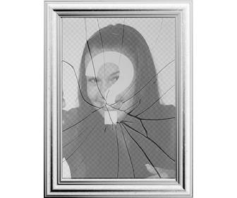 cadre photo numerique votre image sera refletee dans un miroir brise peut sembler curieux effet dquotun cadre tableau avec vitre brisee