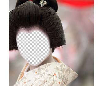 photomontage geisha japonaise pour ajouter votre visage ligne