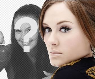 photomontage avec chanteuse adele dans laquelle vous pouvez obtenir une photo avec son portrait et les votres et ajouter du texte