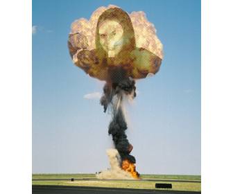 montage photo avec une explosion nucleaire dans votre photo apparait dans champignon atomique complet cette composition cree un collage dans transparence vous pouvez enregistrer comme des curiosites ou envoyes par e-mail comme un detail personnel