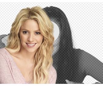 photomontage avec shakira blonde avec les cheveux longs ondules pour mettre votre photo et texte