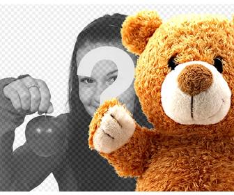 photomontage pour les enfants avec un ours peluche pour ajouter vos photos