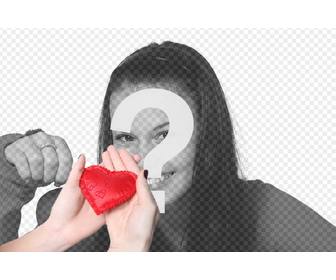 collage romantique pour ajouter un coeur rouge delivree par les mains dquotune femme