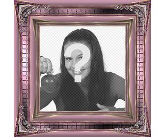 cadre photo numerique rose avec ornements brillants metalliques pour decorer vos photos ligne
