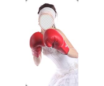 photomontage dun boxeur mariee feminine mettre votre visage pour un effet