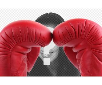 photomontage avec une paire gants boxe rouges pour mettre votre photo arriere-plan comme vous etes un boxeur