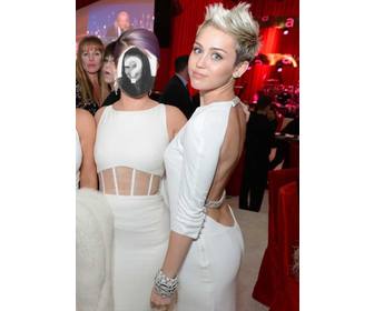 photomontage etre le prochain cyrus miley oscars parti blonde robe blanche