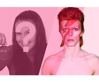 photomontage avec david bowie avec filtre rose pour ajouter et editer vos photos ligne