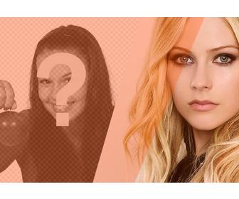 creer un collage avec avril lavigne et une photo vous pour editer avec filtre orange decoratif