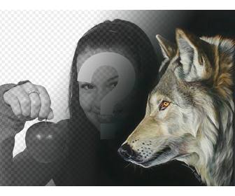 photomontage avec une photo dun loup pour faire des collages avec vos propres images et expressions