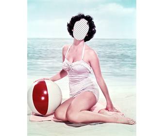 photomontage mettre votre visage dans une jeune fille maillot bain millesime