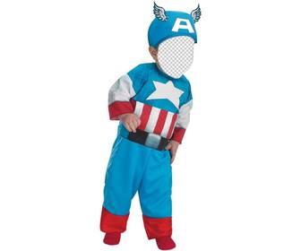 enfants photomontages dun enfant habille comme captain america