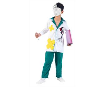 enfants photomontage porter un costume chirurgiens ligne