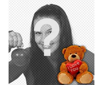 profil photo avec un ours peluche avec un cœur pour personnaliser votre facebook ou votre profil twitter
