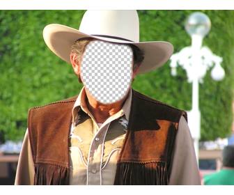 creer un montage photo avec votre visage et mettre sur un cow-boy