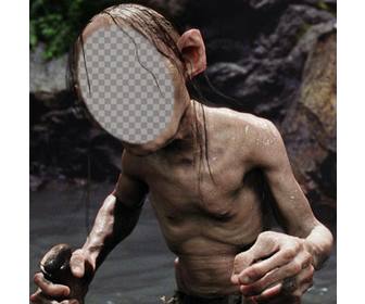 placez votre visage sur le personnage trilogie le seigneur des anneaux gollum