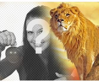 montage photo pour assembler votre photo avec un lion