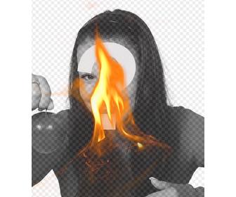 photomontage avec un filtre avec une flamme jaune du feu pour mettre vos photos et creer des effets incroyables
