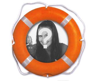 photomontage mettre votre photo dans un sauveteur flotteur orange ou vous pouvez egalement ajouter du texte ligne