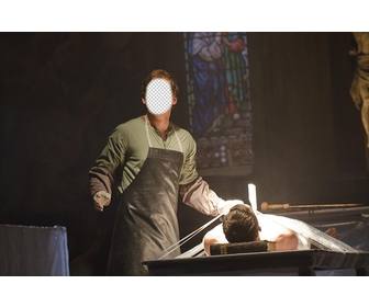 photomontage du tueur serie dexter morgan dans une eglise