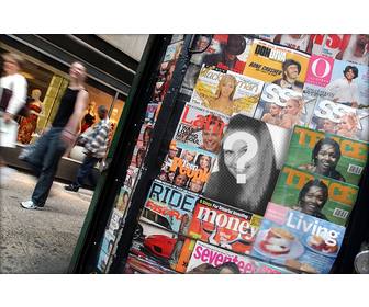 photomontage dun magazine dans un kiosque mettre votre photo sur couverture lun deux