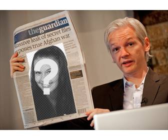 montage mettre une photo dans journal vous lisez le fondateur wikileaks julian assange