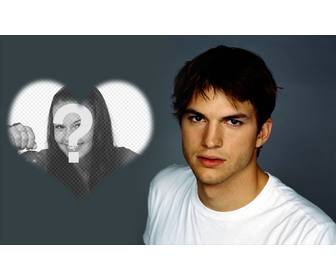 photomontage mettre une photo forme coeur avec ashton kutcher