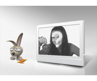 tv photo frame et le lapin personnalisez-le avec votre photo
