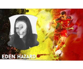 montage avec eden hazard jeune selection footballeur belge