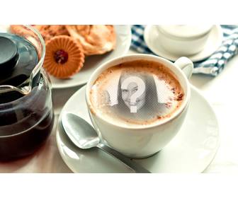photomontage mettre votre photo dans une tasse cafe mousse