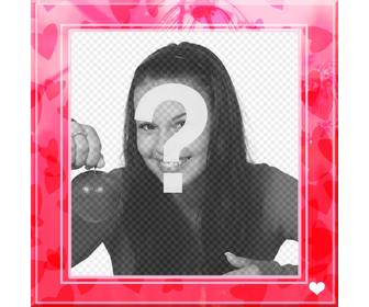 cadre rose avec des coeurs pour votre photo profil des reseaux sociaux