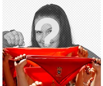 photomontage san fermin foulards haute typique encadree