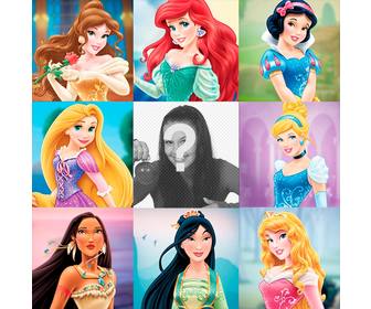 enfants collage photos avec les plus celebres princesses du monde