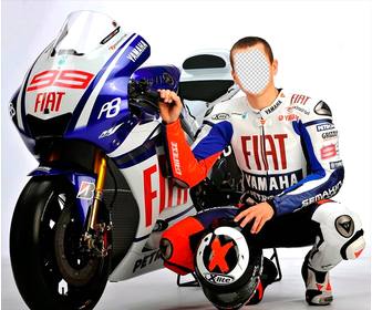 photomontage jorge lorenzo celebre pilote motogp espagnol