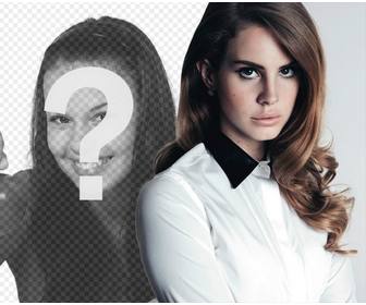 photomontage avec lana rey regardant camera avec elegance