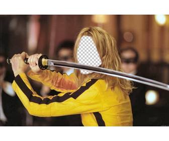 photomontage mettre votre visage sur lactrice uma thurman dans kill bill