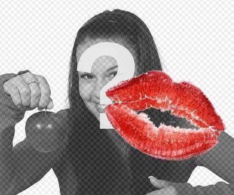 mettez levres donnant baiser sur votre photo