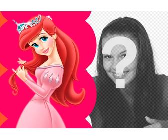 collage habille princesse ariel peigner ses cheveux avec sa couronne