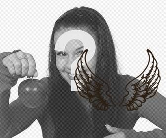 autocollant tatouage avec des ailes dange pour coller sur vos photos